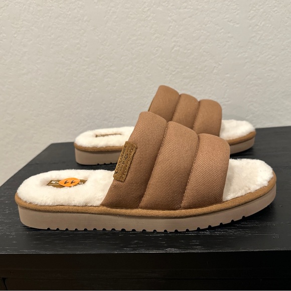 New Size 11 KOOLABURRA by UGG Rommie Men's Slippers Slides Taz Tan Chestnut - Picture 3 of 8